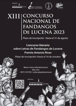 Cartel del Concurso Nacional de Fandangos de Lucena de 2023.