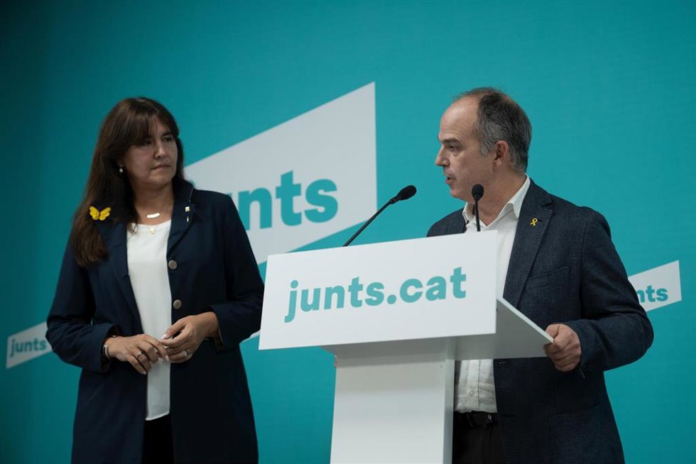 Archivo - Turull y Borrs en una rueda de prensa