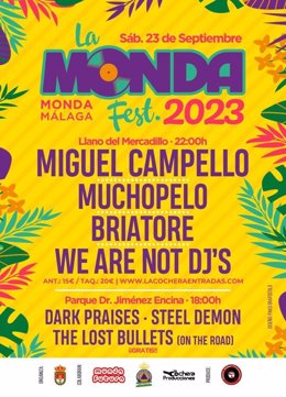 Cartel del festival que se celebrará en Monda el próximo 23 de septiembre.