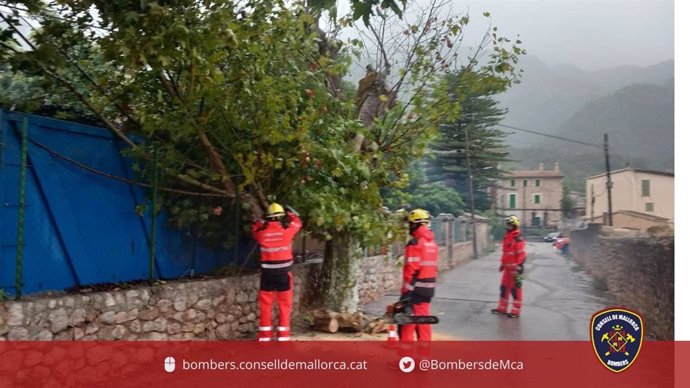 Bomberos de Mallorca gestiona 179 incidentes, la mayoría en Calvi, por el temporal, hasta las 20.00 horas