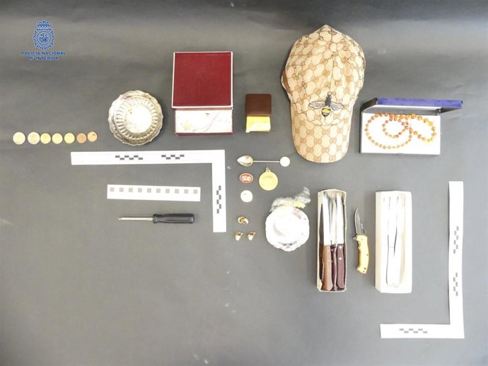 Objetos sustraídos recuperados por la Policía Nacional