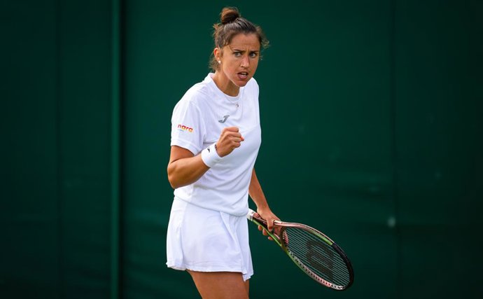 Archivo - Sara Sorribes Tormo of Spain in action during the first round of the 2023 Wimbledon Championships Grand Slam tennis tournament