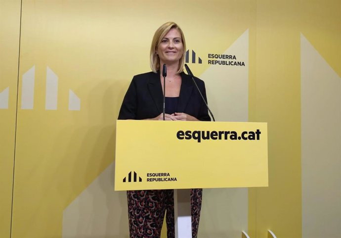La portaveu d'ERC, Raquel Sans, en roda de premsa