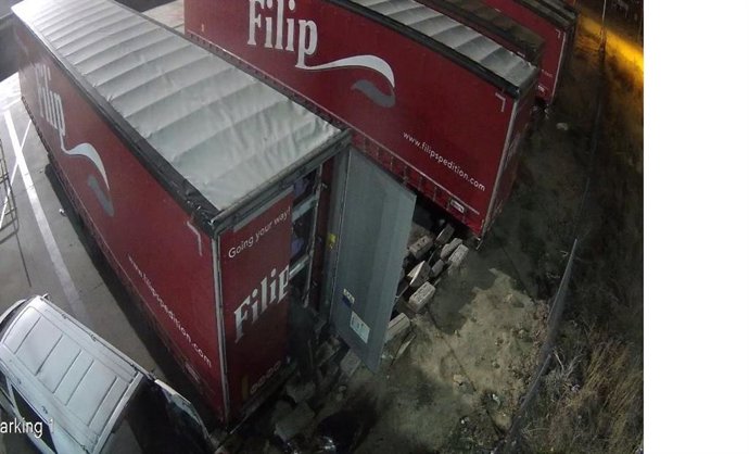 Camión del que se robaron catalizadores.