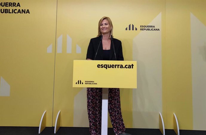 La portavoz de ERC, Raquel Sans, en rueda de prensa