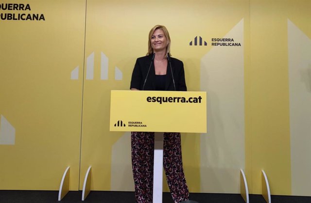 La portaveu d'ERC, Raquel Sans, en roda de premsa