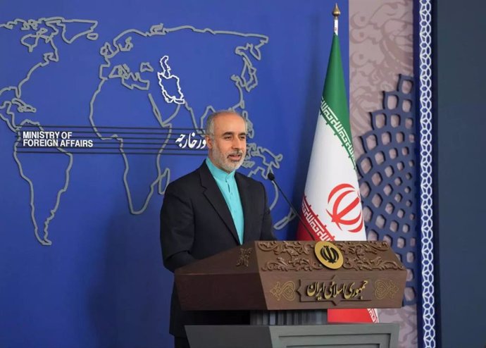 Archivo - April 17, 2023, Tehran, Tehran, Iran: Iran's Ministry of Foreign Affairs spokesman NASSER KANAANI speaks during a press conference.