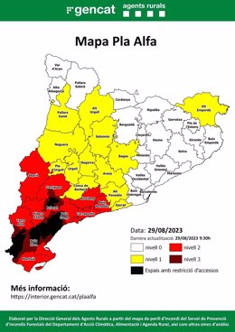 Mapa del Plan Alfa de este martes