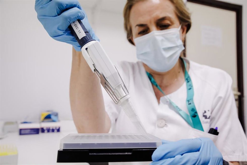 Archivo - Una técnico de laboratorio prepara una PCR en una imagen de archivo