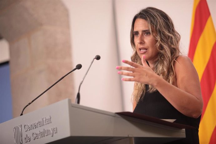 La portavoz del Govern de la Generalitat, Patrícia Plaja, ofrece una rueda de prensa posterior al Consell Executiu, en el Palau de la Generalitat, a 29 de agosto de 2023, en Barcelona, Catalunya (España). Patrícia Plaja ha informado en rueda de prensa d