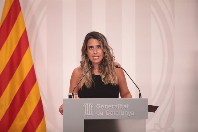 La portavoz del Govern de la Generalitat, Patrícia Plaja, ofrece una rueda de prensa posterior al Consell Executiu, en el Palau de la Generalitat, a 29 de agosto de 2023, en Barcelona, Catalunya (España). 