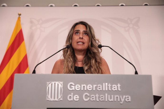 La portaveu del Govern de la Generalitat, Patrícia Plaja, ofereix una roda de premsa posterior al Consell Executiu, en el Palau de la Generalitat, a 29 d'agost de 2023, a Barcelona, Catalunya (Espanya). 