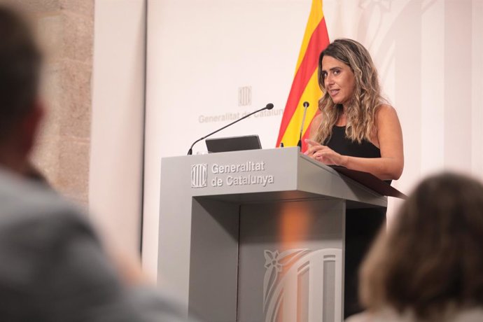 La portaveu del Govern de la Generalitat, Patrícia Plaja, ofereix una roda de premsa posterior al Consell Executiu