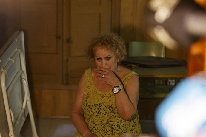 La madre de Luis Rubiales, Ángeles Bejar, esta tarde atendiendo a los medios en Motril (Granada).