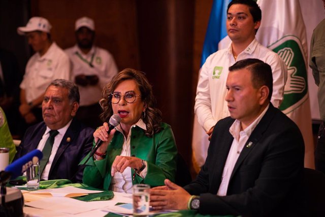 La candidata a la Presidencia de Guatemala Sandra Torres por el partido político Unidad Nacional de la Esperanza (UNE)