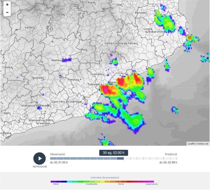 Tormentas intensas en Barcelona y la comarca barcelonesa del Maresme
