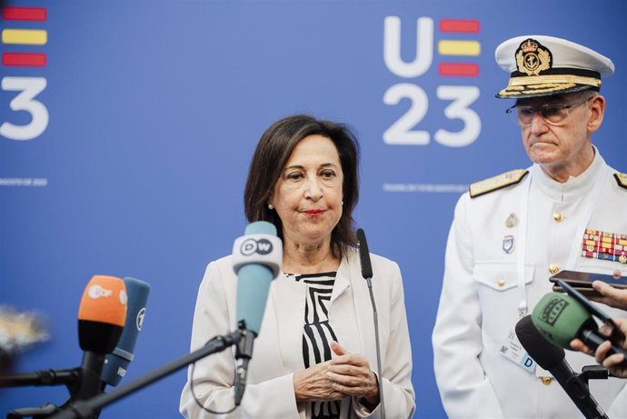 La ministra de Defensa, Margarita Robles, en la reunión de ministros de Defensa de la UE en Toledo