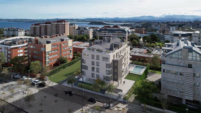 Infografía del edificio de viviendas en Cueto