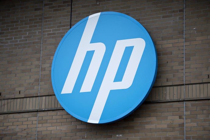 Archivo - Logo de Hewlett-Packard (HP).