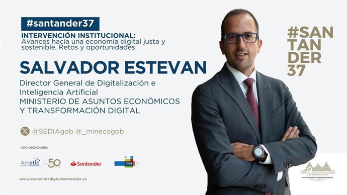 Archivo - Presentación del director general de Digitalización e Inteligencia Artificial, Salvador Estevan, en el 37 'Encuentro de la Economía Digital y las Telecomunicaciones' de Ametic