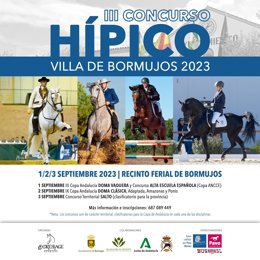 Cartel anunciando el III Concurso Hípico Villa 2023 en Bormujos (Sevilla).