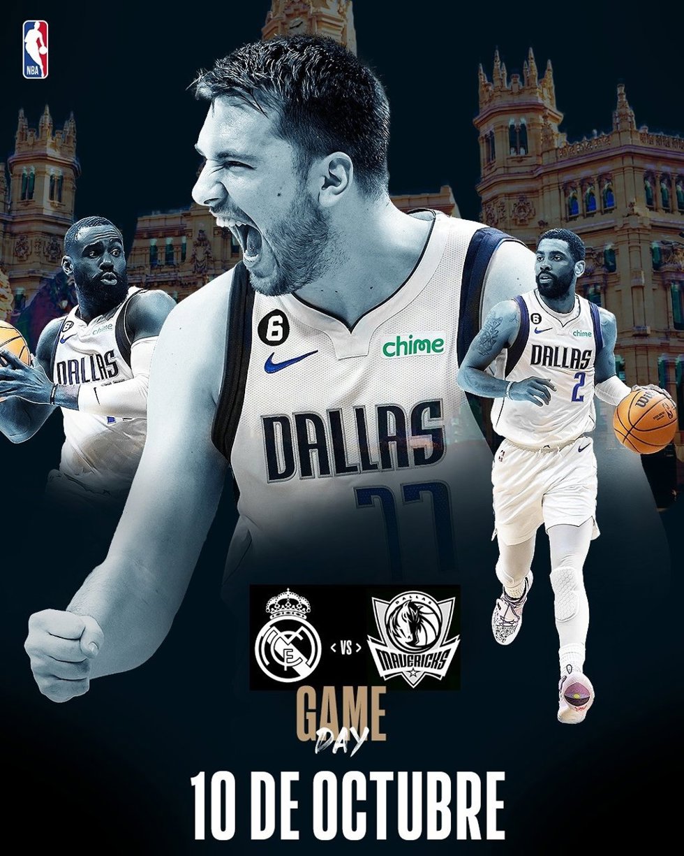 El Real Madrid jugará contra los Mavericks el 10 de octubre en Madrid.