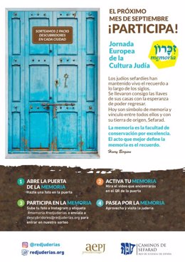 Cartel por la Jornada Europea de la Cultura Judía 2023.