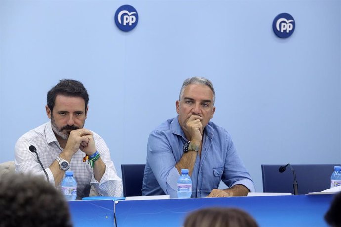 Archivo - El coordinador general del PP , Elías Bendodo, a 28 de julio del 2023 en Málaga (Andalucía, España)