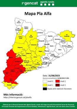 Imatge del mapa del pla Alfa d'aquest dijous