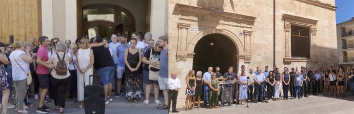 A la ziquierda, concentración en Carcaixent; a la derecha, en Alzira