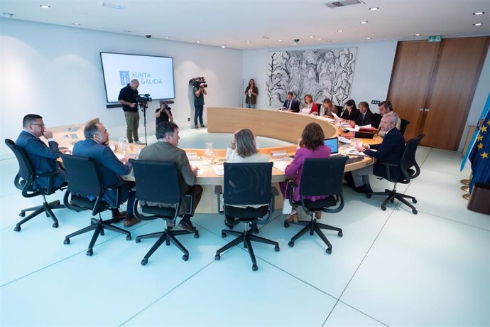 O titular do Goberno galego, Alfonso Rueda, preside a reunión semanal do Consello da Xunta. Edificio Administrativo de San Caetano, Santiago de Compostela, 31/08/2023.