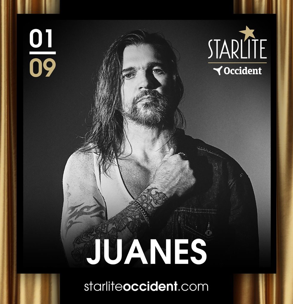 Cartel de la actuación de Juanes.