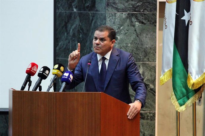 Archivo - Imagen de archivo del primer ministro de unidad de Libia, Abdul Hamid Dbeibé