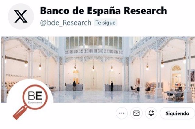 Perfil de la nueva cuenta de X (anteriormente conocida como Twitter) del Banco de España.