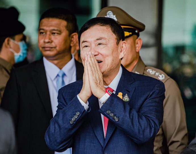 August 22, 2023, Bangkok, Thailand: TAKSIN SHINAWATRA, former Thailand's prime minister returns to Thailand at Don Mueang Airport in Bangkok. Shinawatra has been in exile from Thailand for 17 years.