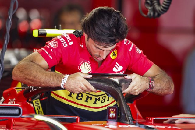 SAINZ Carlos (spa), Scuderia Ferrari SF-23, portrait during the 2023 Formula 1 Pirelli Grand Premio d’Italia Grand Prix, 14th round of the 2023 Formula One World Championship from September 1 to 3, 2023 on the Autodromo Nazionale di Monza, in Monza, Italy