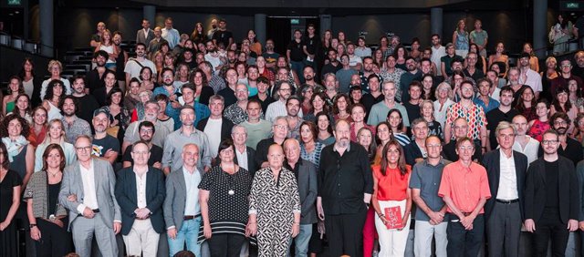 Presentació de la programació dels teatres del Grup Focus, amb el seu president Daniel Martínez i equips d'obres