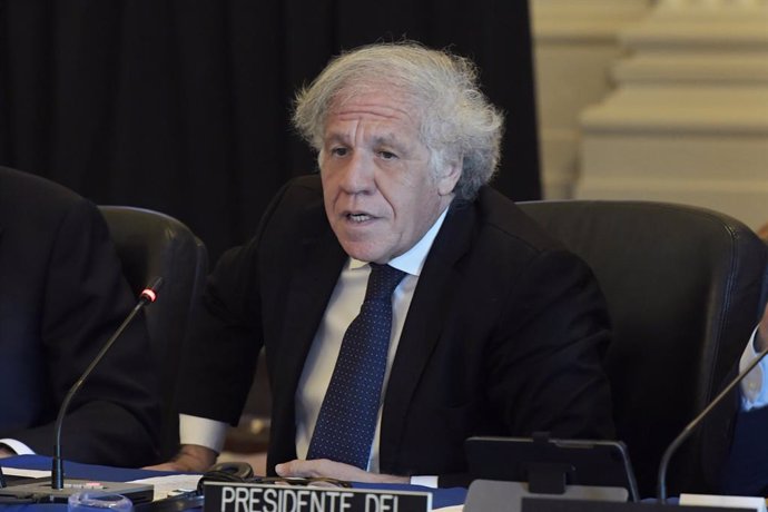 Archivo - April 17, 2023, Washington DC, DC, United States: OAS Secretary Luis Almagro speaks about of commemorate Pan American Day and Pan American Week, during a protocolary meeting, today on April 17, 2023 at America Room/OAS in Washington DC, USA.