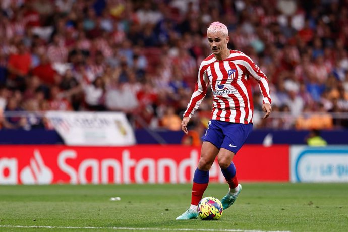 Archivo - Antoine Griezmann durant un partit de l'Atltic de Madrid