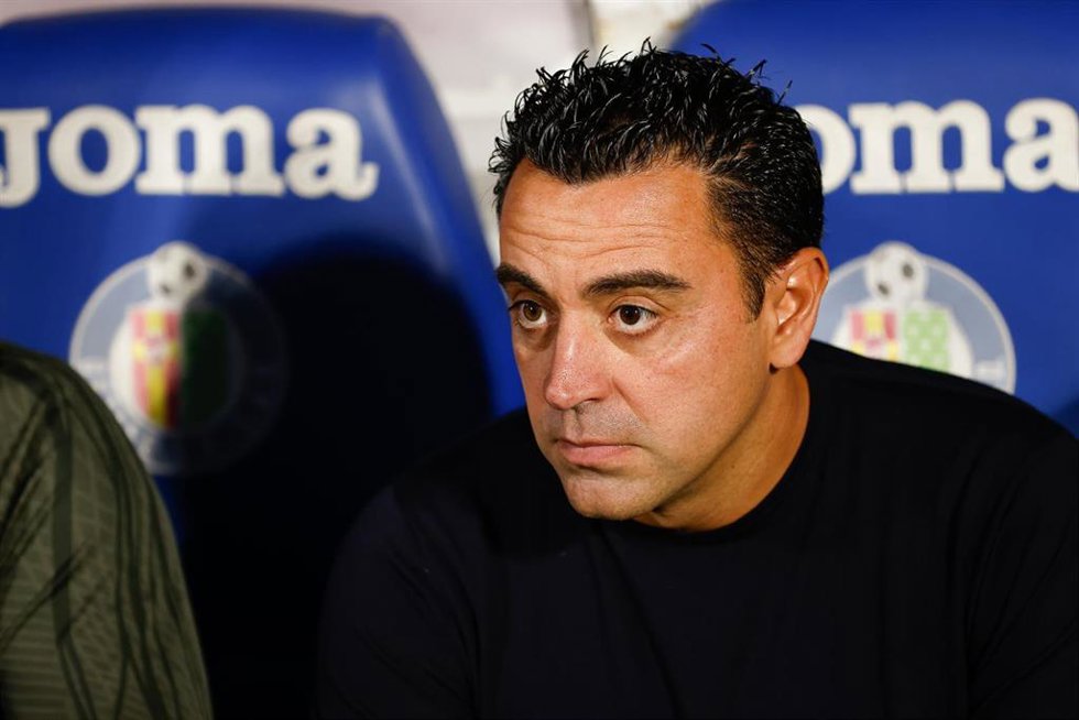 Xavi Hernández durante un partido del FC Barcelona