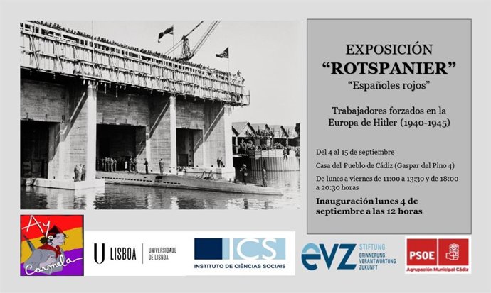 Exposición sobre trabajos forzados de republicanos españoles en la Alemania nazi.