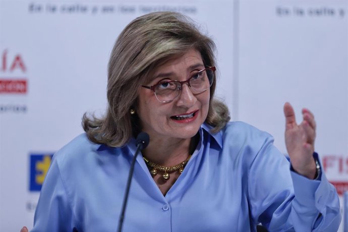 Bogotá. Junio 21 de 2023. Rueda de prensa sobre el resultado de la necropsia del teniente Coronel Óscar Dávila. En la foto: Martha Janeth Mancera, Vicefiscal General de la Nación. (Colprensa - Camila Diaz)