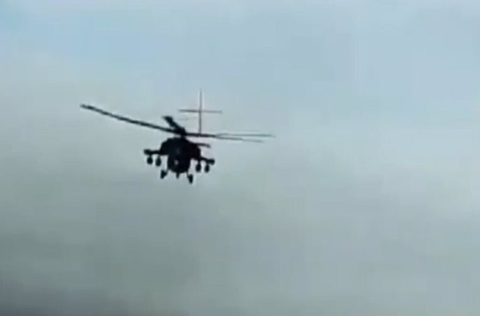 September 1, 2023, Cape Tarkhankut, Crimea, Ukraine: VIDEO AVAILABLE: CONTACT INFO@COVERMG.COM TO RECEIVE**..This astonishing footage released by Ukrainian special forces on Friday (1Sept2023) claims to show an unmanned drone evading Russian attack heli