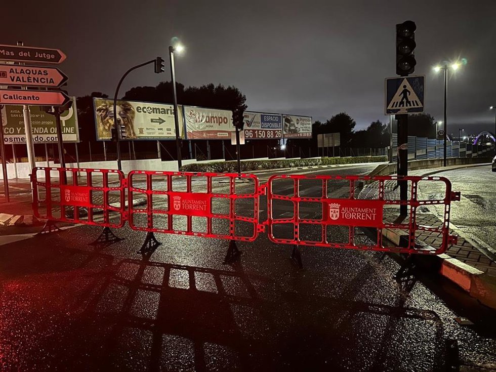 Zona de Torrent afectada por el agua