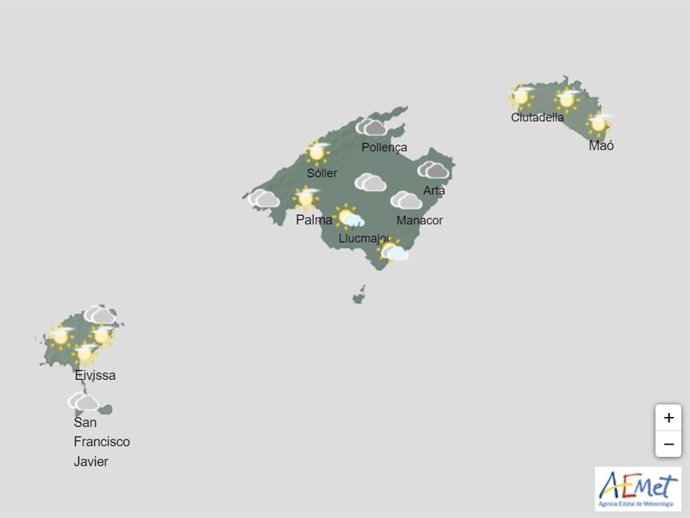Predicción meteorológica para el domingo 3 de septiembre en Baleares