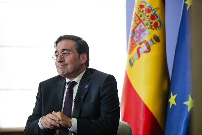 El ministro de Asuntos Exteriores, Unión Europea y Cooperación en funciones, José Manuel Albares, durante una entrevista para Europa Press, en la fábrica de Armas de Toledo, a 31 de agosto de 2023, en Toledo, Castilla-La Mancha (España). José Manuel Alb