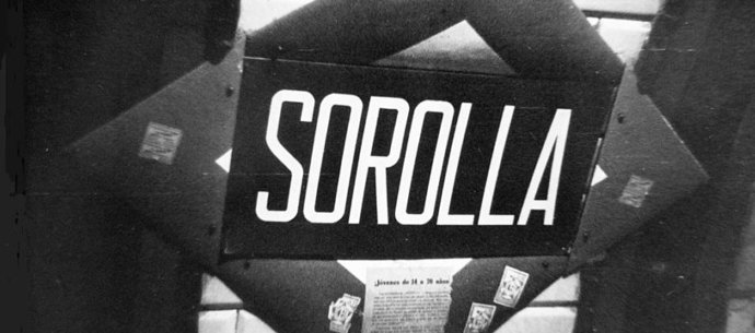 Cartel de entrada a la estación de Metro de Iglesia cuando se llamaba Sorolla.