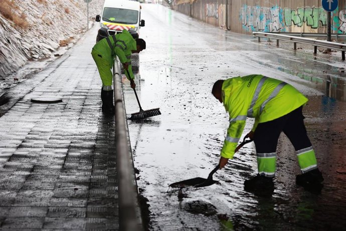 Efectos de la lluvia en Sevilla.