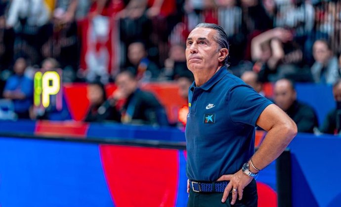 El seleccionador naacional de baloncesto, Sergio Scariolo, en el Mundobasket 2023.