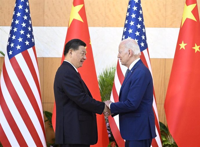 Archivo - El presidente de China, Xi Jinping, y el presidente EEUU, Joe Biden